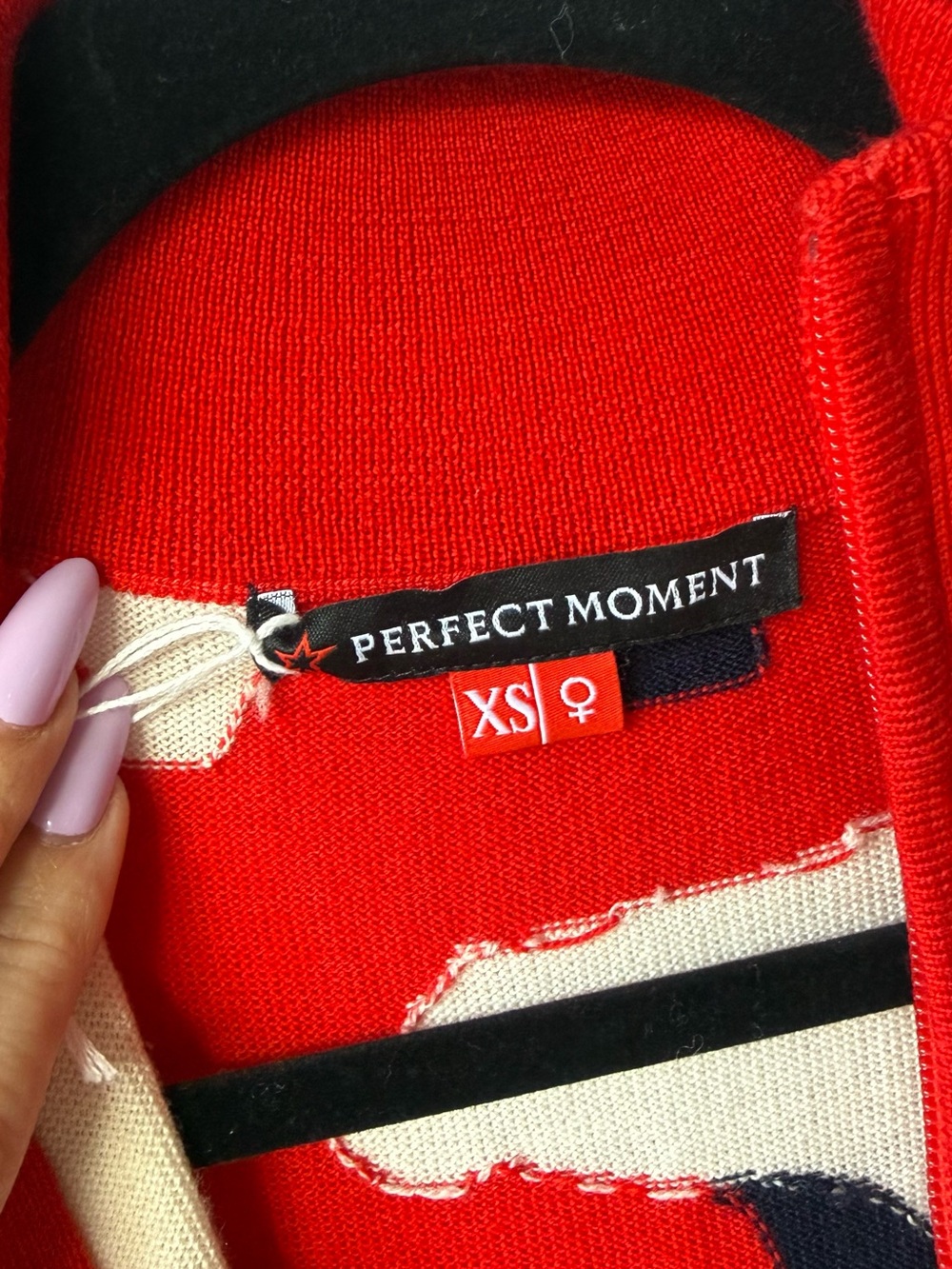 Perfect Moment Red and Cream Polar Bear Print Merino Wool One-Piece - Picture 3 of 5